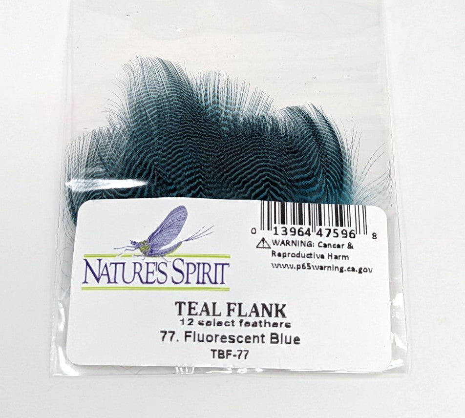 Nature's Spirit Teal Barred Flank - Select Feathers Fl Blue Saddle Hackle, Hen Hackle, Asst. Feathers