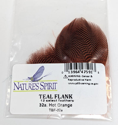Nature's Spirit Teal Barred Flank - Select Feathers Hot Orange Saddle Hackle, Hen Hackle, Asst. Feathers