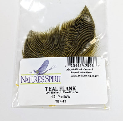 Nature's Spirit Teal Barred Flank - Select Feathers Yellow Saddle Hackle, Hen Hackle, Asst. Feathers