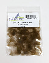 Natures Spirit Cul de Canard CDC Tufts Brown Olive Saddle Hackle, Hen Hackle, Asst. Feathers