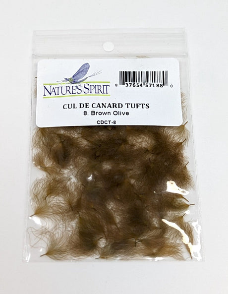 Natures Spirit Cul de Canard CDC Tufts Brown Olive Saddle Hackle, Hen Hackle, Asst. Feathers