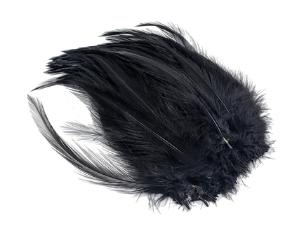 Neck Hackle Strung Black Saddle Hackle, Hen Hackle, Asst. Feathers