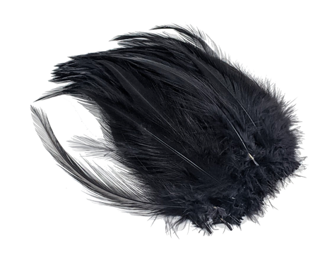 Neck Hackle Strung Black Saddle Hackle, Hen Hackle, Asst. Feathers