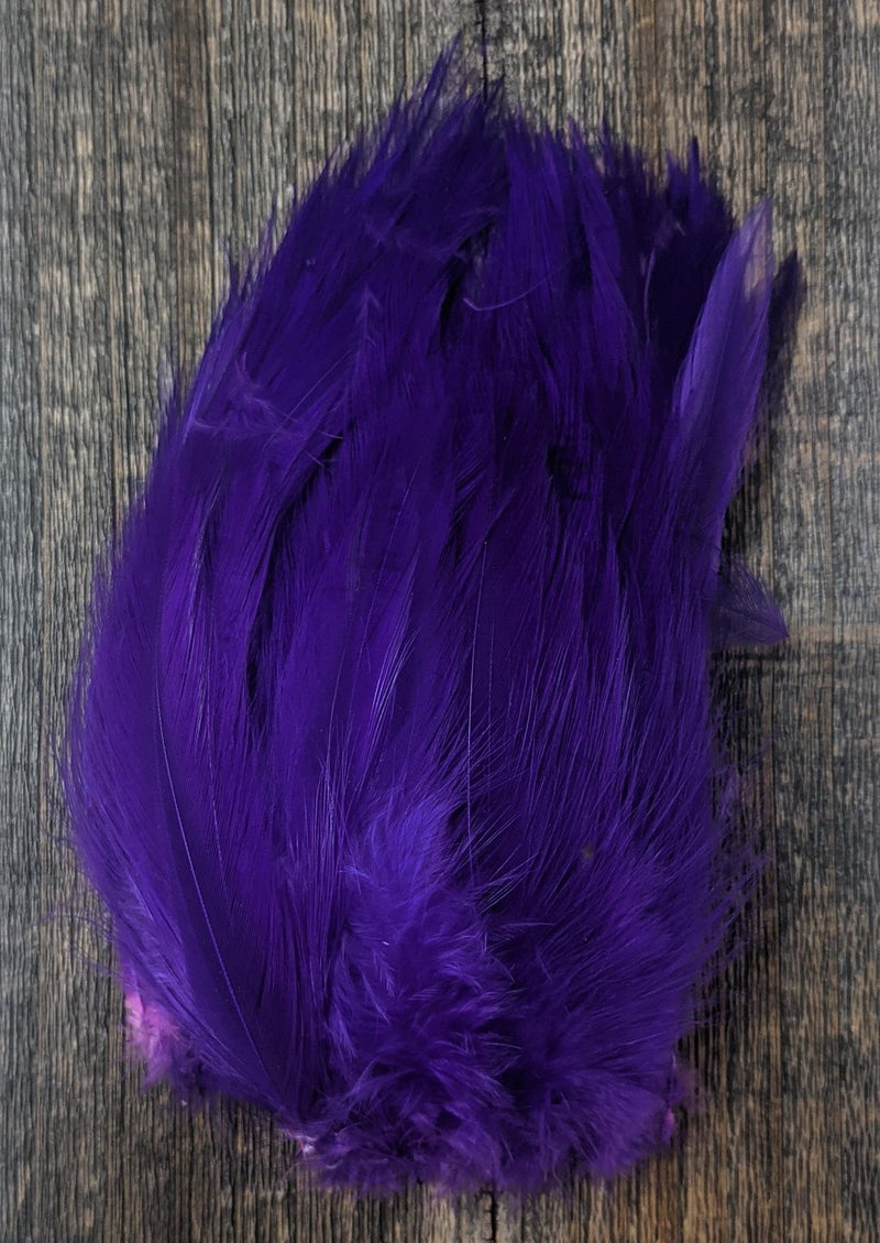 Neck Hackle Strung Purple Saddle Hackle, Hen Hackle, Asst. Feathers