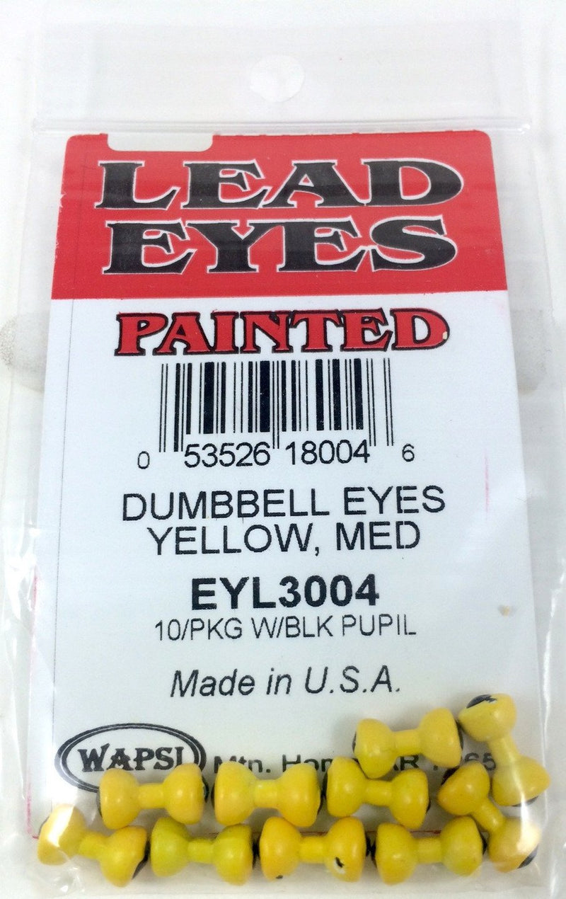 Painted Lead Dumbbell Eyes Yellow / X-Small Beads, Eyes, Coneheads
