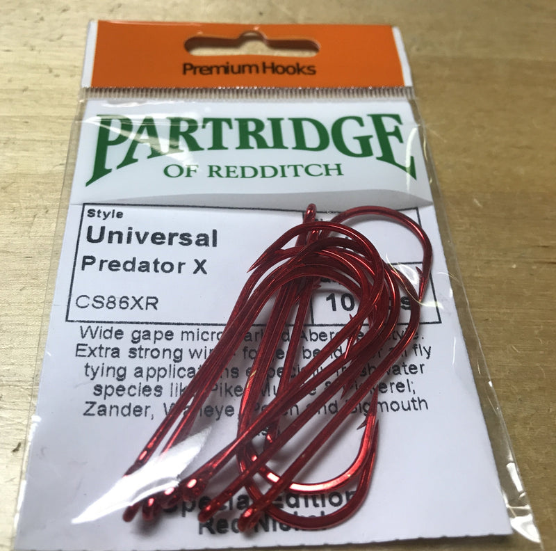 Partridge CS86XR Universal Predator X Hook Red 4/0 Hooks