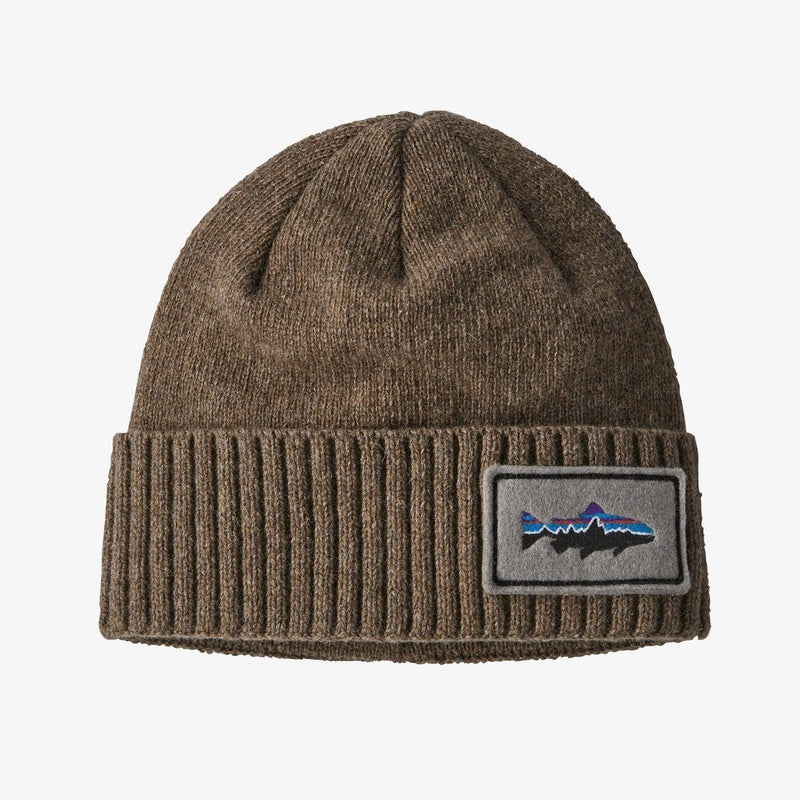 Patagonia Brodeo Beanie Fitz Roy Trout Patch: Ash Tan / one size Hats, Gloves, Socks, Belts