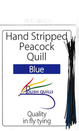 Polish Quills stripped peacock quills fly tying quill body blue