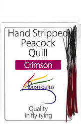 Polish Quills stripped peacock quills fly tying quill body crimson