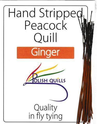 Polish Quills stripped peacock quills fly tying quill body ginger
