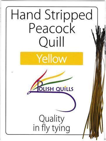 Polish Quills stripped peacock quills fly tying quill body yellow