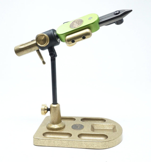 Regal Revolution Vise Stainless Jaw Bronze Pocket Base - Lime Fly Tying Vises