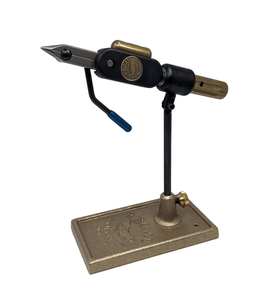 Regal Revolution Vise Stainless Steel Jaw Bronze Traditional Base - Matte Black Fly Tying Vises