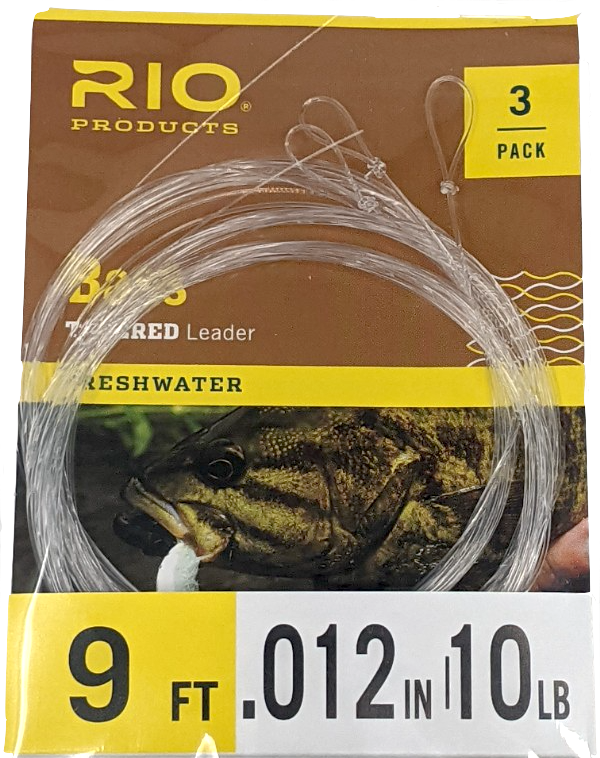 Rio Bass Leaders 9' 10lb 3-Pack Leaders & Tippet