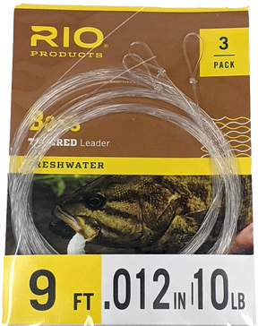 Rio Bass Leaders 9' 10lb 3-Pack Leaders & Tippet
