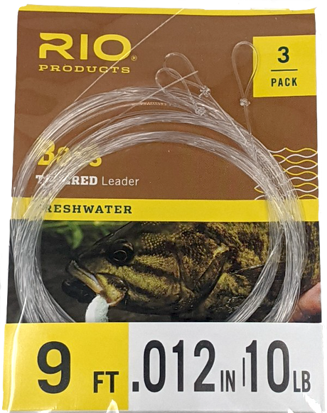 Rio Bass Leaders 9' 10lb 3-Pack Leaders & Tippet