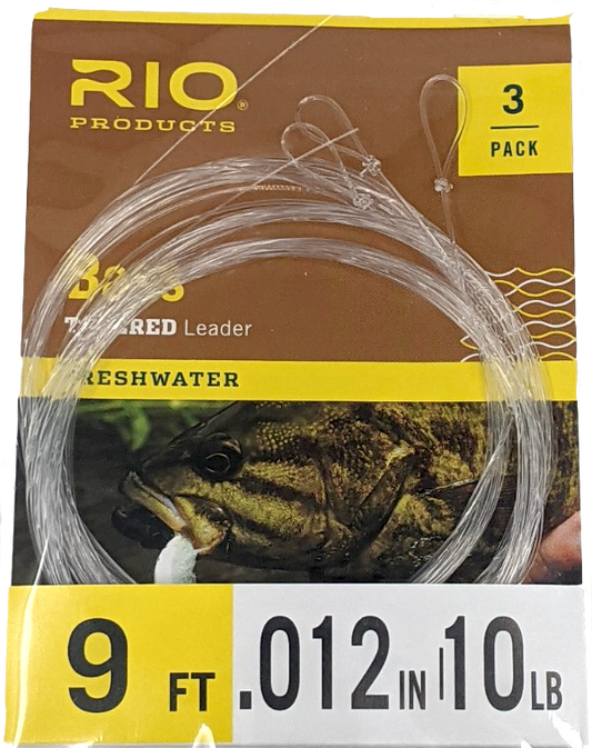 Rio Bass Leaders 9' 10lb 3-Pack Leaders & Tippet