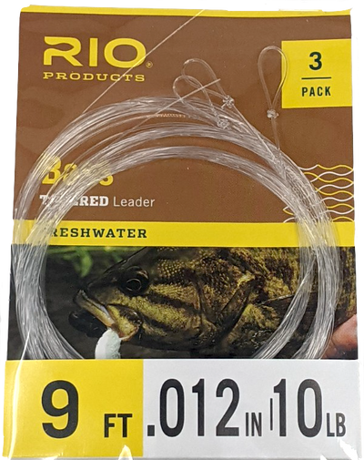 Rio Bass Leaders 9' 10lb 3-Pack Leaders & Tippet
