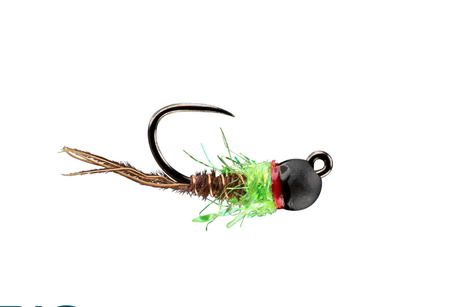 Rio French Dip Jig Black Bead Chartreuse / Size 12 - 3.8mm Flies