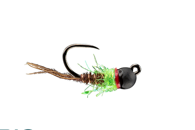 Rio French Dip Jig Black Bead Chartreuse / Size 12 - 3.8mm Flies
