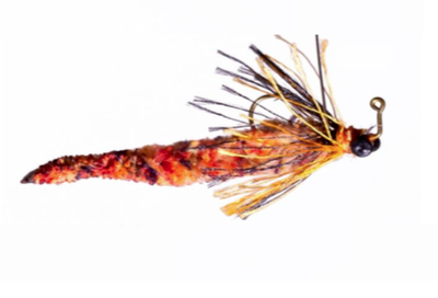 RJ's Mini Jiggy Worm burnt orange fly fishing rainy's