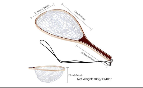 Rudder Sports Wooden Trout Net Landing Net