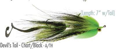 Satkowski's Devil's Tail Chartreuse/Black / 3/0 Flies
