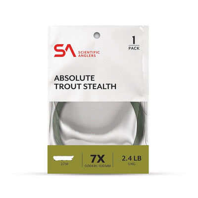 Scientific Anglers Absolute Trout Stealth Leader 7.5' 3x Leaders & Tippet