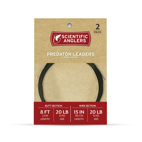 Scientific Anglers Predator Leader 7.5' 2 Pack w / 15" - 20lb 1X7 Wire Leaders & Tippet
