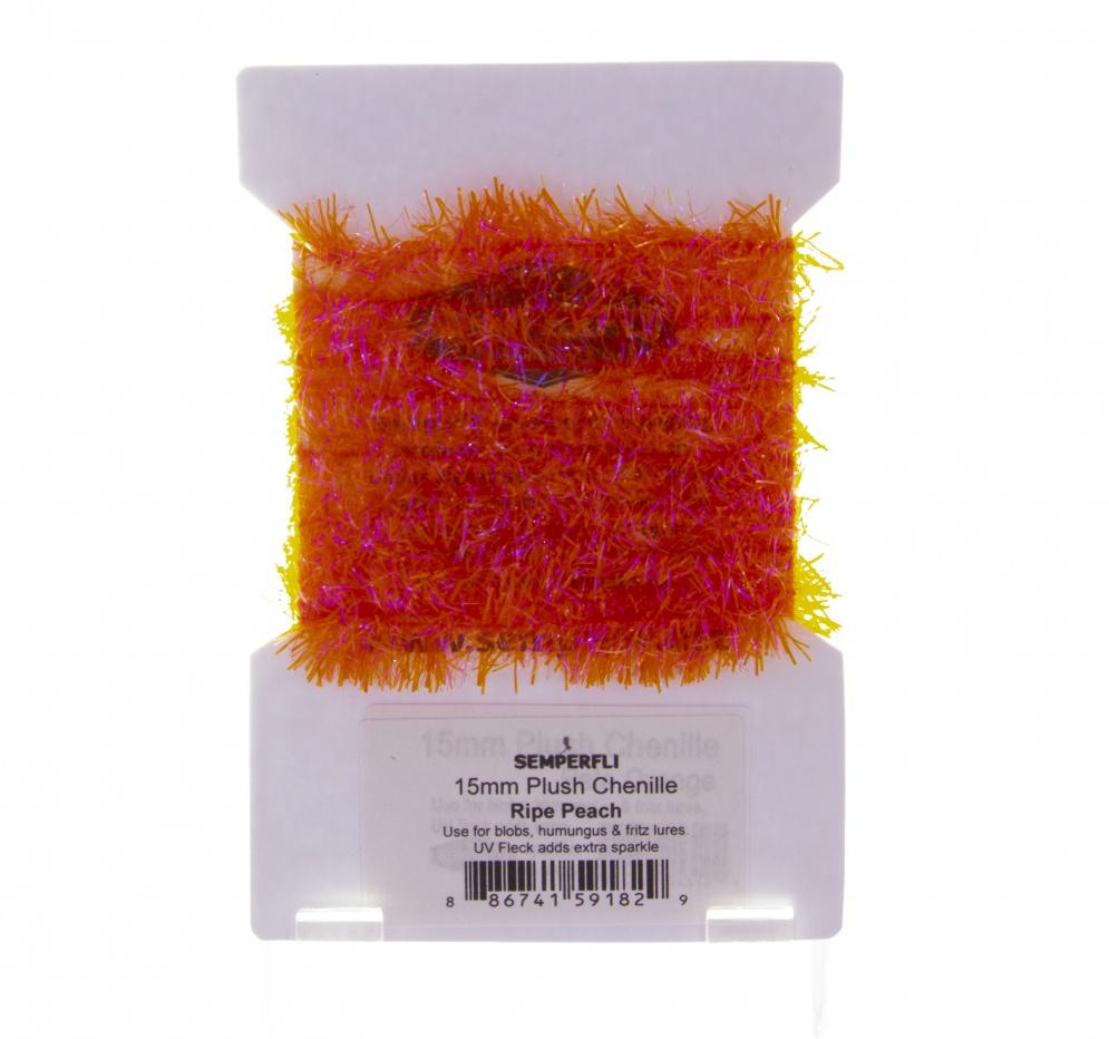 Semperfli 15mm Plush Transluscent Chenille Ripe Peach Chenilles, Body Materials