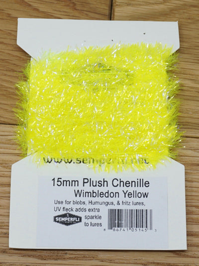 Semperfli 15mm Plush Transluscent Chenille Wimbledon Yellow Chenilles, Body Materials