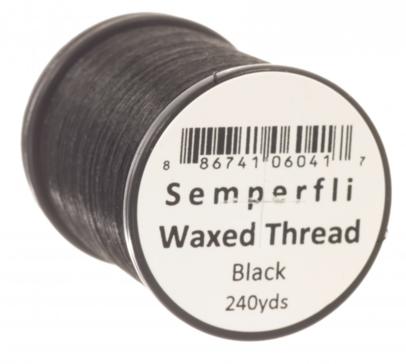 Semperfli Classic Waxed Spyder Thread 18/0 Black Threads