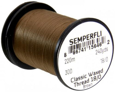 Semperfli Classic Waxed Spyder Thread 18/0 Brown Threads