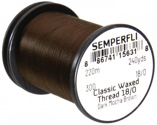 Semperfli Classic Waxed Spyder Thread 18/0 Dark Mocha Brown Threads