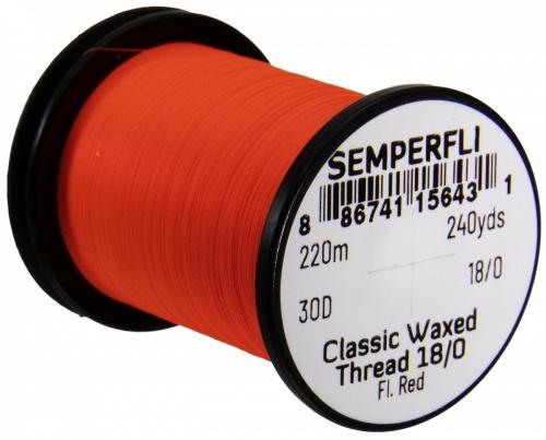 Semperfli Classic Waxed Spyder Thread 18/0 Flouro Red Threads