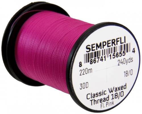 Semperfli Classic Waxed Spyder Thread 18/0 Fluoro Pink Threads