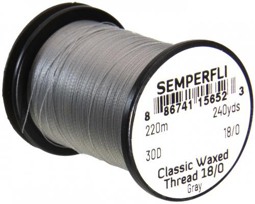 Semperfli Classic Waxed Spyder Thread 18/0 Grey Threads