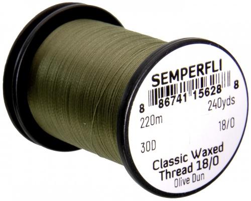 Semperfli Classic Waxed Spyder Thread 18/0 Olive Dun Threads