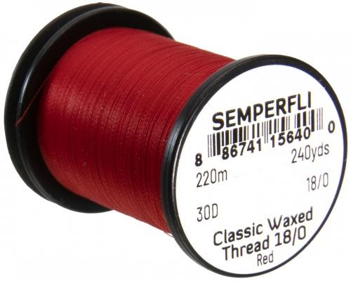 Semperfli Classic Waxed Spyder Thread 18/0 Red Threads
