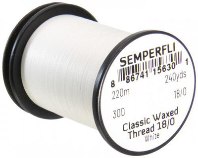Semperfli Classic Waxed Spyder Thread 18/0 White Threads