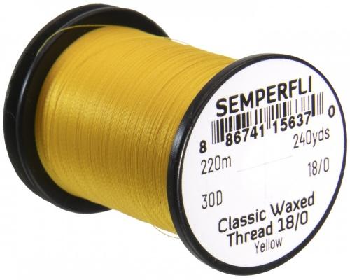 Semperfli Classic Waxed Spyder Thread 18/0 Yellow Threads