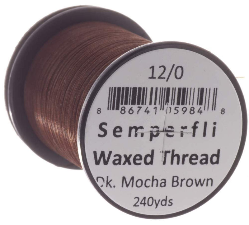 Semperfli Classic Waxed Thread 12/0 Dark Mocha Brown Threads