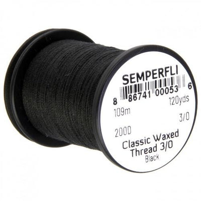 Semperfli Classic Waxed Thread 3/0 Black Threads