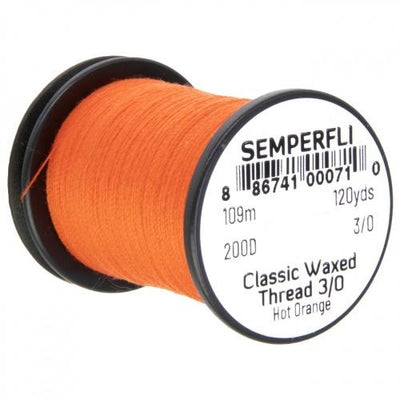 Semperfli Classic Waxed Thread 3/0 Hot Orange Threads