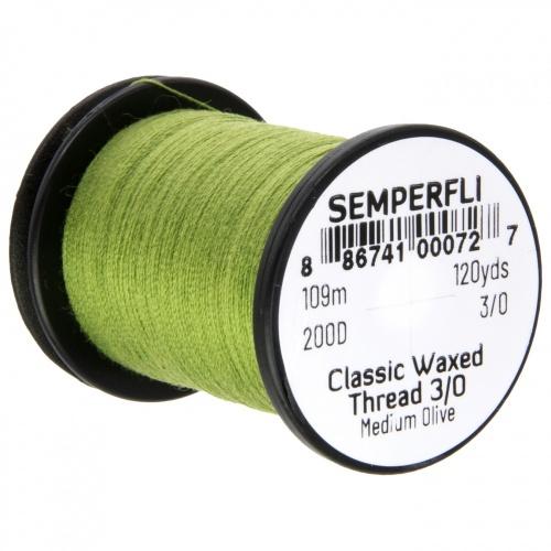 Semperfli Classic Waxed Thread 3/0 Medium Olive Threads