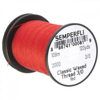 Semperfli Classic Waxed Thread 3/0 Red Threads