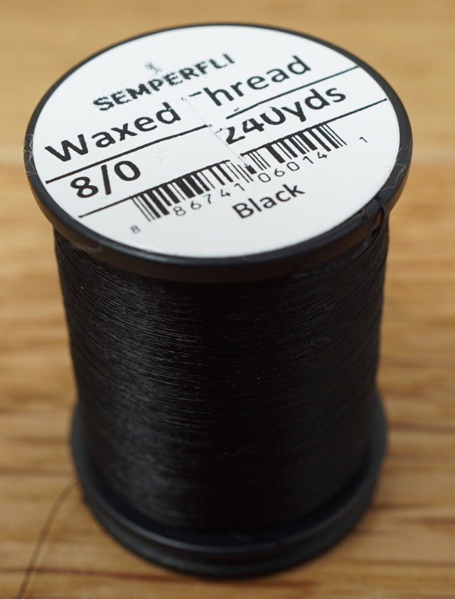 Semperfli Classic Waxed Thread 8/0 Black Threads