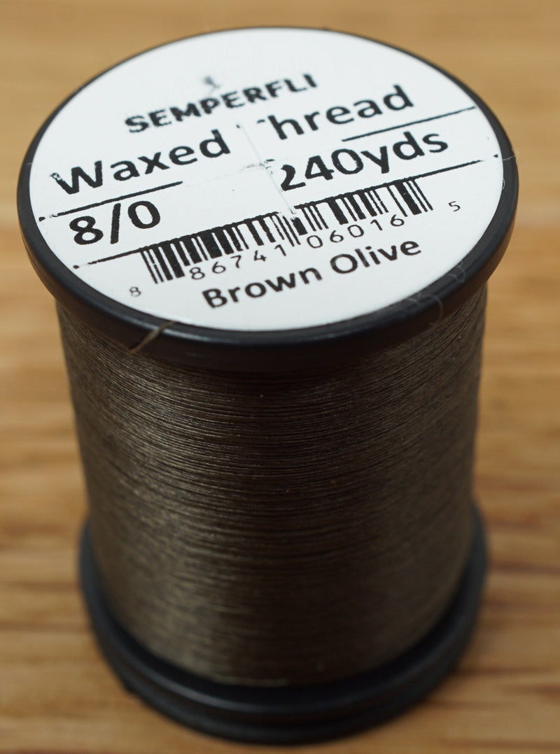 Semperfli Classic Waxed Thread 8/0 Brown Olive Threads