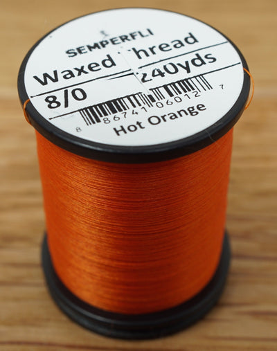 Semperfli Classic Waxed Thread 8/0 Hot Orange Threads