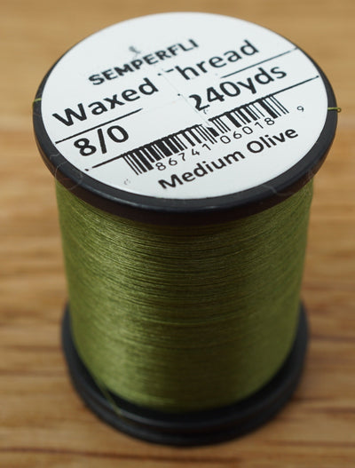 Semperfli Classic Waxed Thread 8/0 Medium Olive Threads